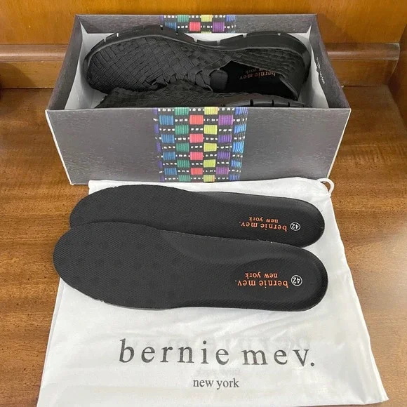 NEW Bernie Mev Victoria Woven Walking Shoe Black Slip On Sneaker US 11 EU 42 NIB - Picture 9 of 12